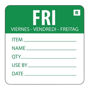 Hygiplas | voedseletiketten kleurcode vrijdag (500 stuks)