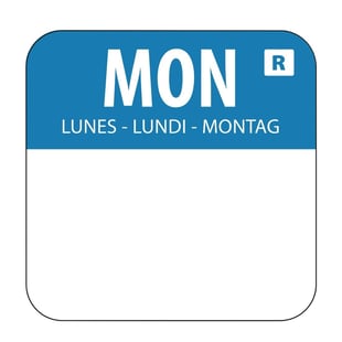 Hygiplas | afneembare blanco kleurcode voedseletiketten maandag (1000 stuks)