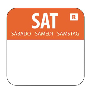 Hygiplas | voedseletiketten zaterdag kleurcode oranje (1000 stuks)