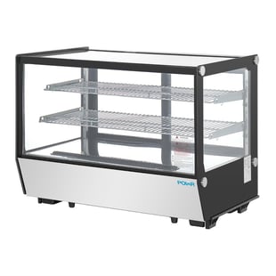 Polar | G-Serie aanrecht model Display Koelkast Zwarte Vierkante Glas 160Ltr