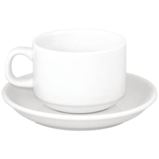 Olympia | SPECIALE AANBIEDING Athena Hotelware stapelbare theekoppen en schotels (24 stuks)