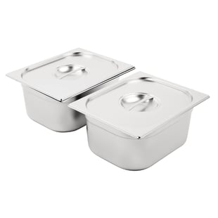 Vogue | RVS Gastronorm Bakken Set 2 x 1/2 Met Deksels