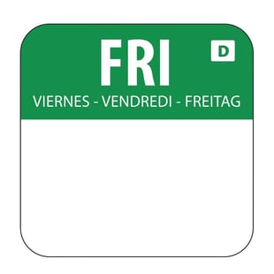 Hygiplas | oplosbare blanco kleurcode voedseletiketten vrijdag (1000 stuks)