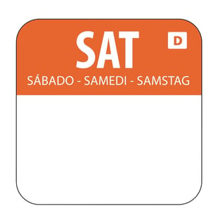 Hygiplas | oplosbare blanco kleurcode voedseletiketten zaterdag (1000 stuks)