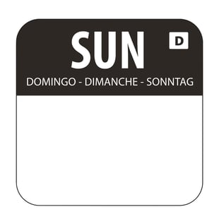 Hygiplas | oplosbare blanco kleurcode voedseletiketten zondag (1000 stuks)
