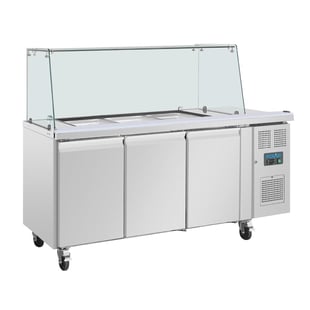 Polar | U-serie driedeurs saladette met vierkant kuchscherm