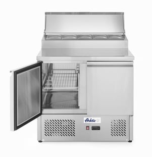 Arktic | Saladette met 2 deuren en verhoogde GN vitrine 300L