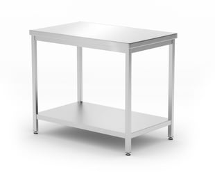 Hendi | Centrale tafel met plank – geschroefd, diepte 600 mm