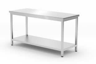 Hendi | Centrale tafel met plank – geschroefd, diepte 600 mm