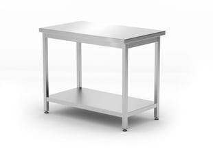Hendi | Centrale tafel met plank - geschroefd, diepte 600 mm