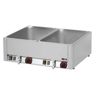 REDFOX BMV 2115 | Bain marie elektrische 2x GN 1/1 - 150 tafelmodel met aftapkraan