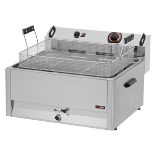 REDFOX FE 60 T | Elektrische friteuse 0,5 kW/l, 30 l tafelmodel met aftapkraan 400 V