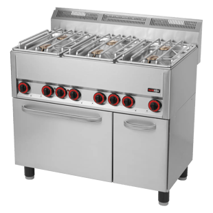 REDFOX SPT 90 GLS | Kookfornuis gecombineerd met elektrische convectieoven GN 1/1 - 6x brander