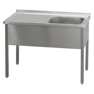 REDFOX MSJOL 7016 | Spoeltafel 160x70x90 - 1x spoelbak 50x40x30, afvoergedeelte links