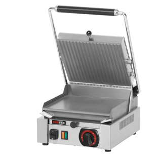 REDFOX PS 2010 L | Panini-grill glad elektrisch gegroefde bovenplaat 26x24 230 V