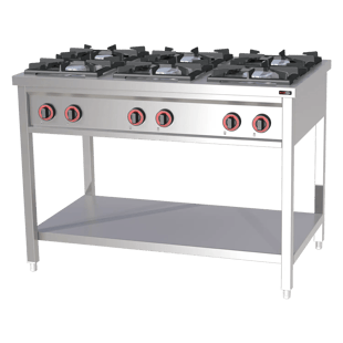 REDFOX SPF 120 G | Kooktoestel gas 6x brander op open kast