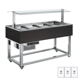 REDFOX ES GREEN+ 3W | Gekoeld presentatie-eiland GN 3-1/1 Wenge