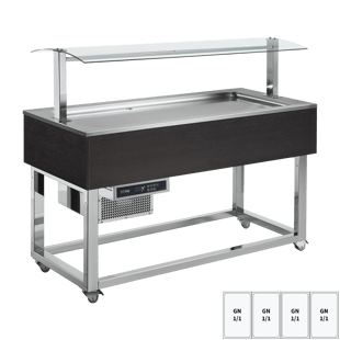 REDFOX ES LIME+ 4W | Gekoeld presentatie-eiland GN 4-1/1 Wenge
