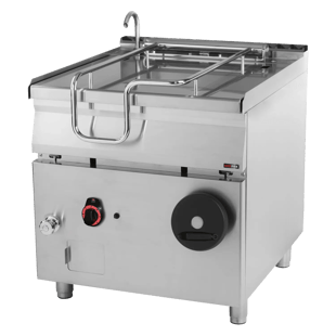 REDFOX BR 90/80 G | Manuele gas kantelbraadpan 80 l met samengestelde stalen bodem
