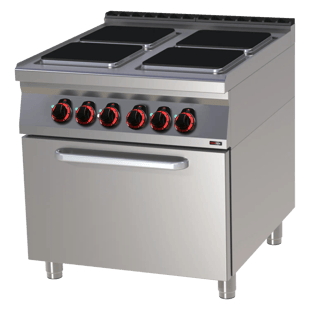REDFOX SPQT 90/80 11 E | Elektrisch kookfornuis met elektrische convectieoven GN 1/1 - 4x plaat 400 V