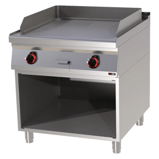 REDFOX FTHR 90/80 E | Bakplaat 71x65 elektrisch combinatie op open onderkast 400 V