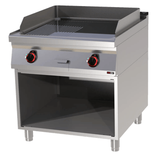 REDFOX FTHRC 90/80 E | Bakplaat 71x65 elektrisch verchroomd combinatie op open onderkast