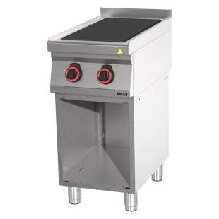 REDFOX SPL 70/40 E | Cooking range electric met 2 solid top plates op open cabinet