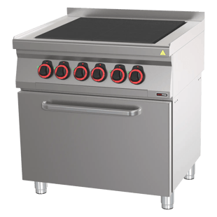 REDFOX SPLT 70/80-21 E | Cooking range electric met 4 solid top plates met oven GN 2/1