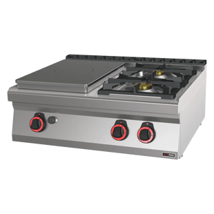 REDFOX STP 70/08 G | Cooking range solid top gas 3x burner zonder cabinet