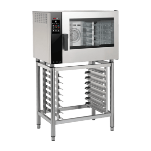 REDFOX MPDN 0511 X ERAM | Elektrische heteluchtoven versterkte uitvoering Directe stoom Color touch screen Automatische reiniging Rechts scharnierende deur 5x GN 1/1