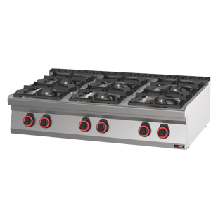 REDFOX SP 70/012 G | Cooking range gas 6x burner zonder cabinet
