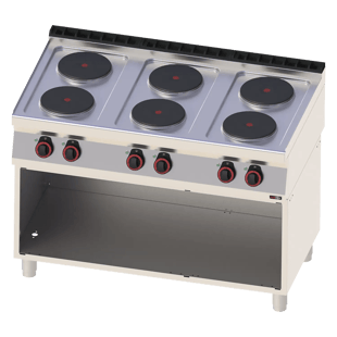 REDFOX SP 70/120 E | Cooking range electric 6x plate op open cabinet 400 V