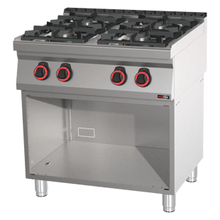 REDFOX SP 70/80 G | Cooking range gas 4x burner op open cabinet