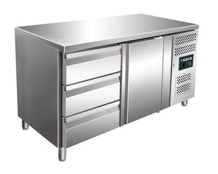 SARO | Gekoelde werkbank met 1 deur en 1x set van 3 lades,model KYLJA 2130 TN