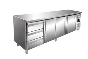 SARO | Gekoelde werkbank met 3 deuren en 1x set van 3 lades,model KYLJA 4130 TN