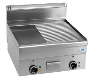 SARO | Elektrische Grillplaat 1/2 Glad 1/2 Geribbeld 600x600model EFT66LR
