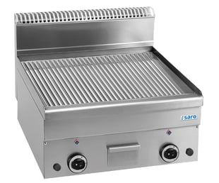 SARO | Gas Grillplaat Geribbeld Tafelmodel 600x600model GFT66R