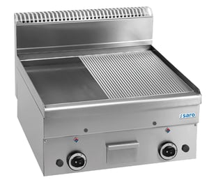 SARO | Gas Grillplaat 1/2 Glad 1/2 Geribbeld 1000x600model GFT66LR