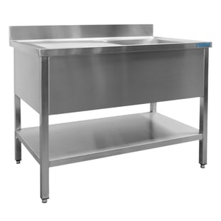 SARO | spoeltafel met 1 wasbak, rechts - 600 mm diepte, 1600 mm