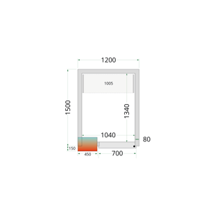 Tefcold | Koelcelpanelen 80 mm - zonder vloer CR 120x150x212 NF - TC-43978