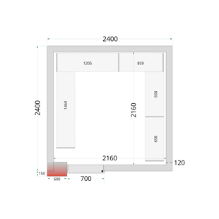 Tefcold | Vriescelpanelen 120 mm CR 240x240x220 - TC-44156