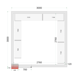 Tefcold | Vriescelpanelen 120 mm CR 300x300x220 - TC-44161