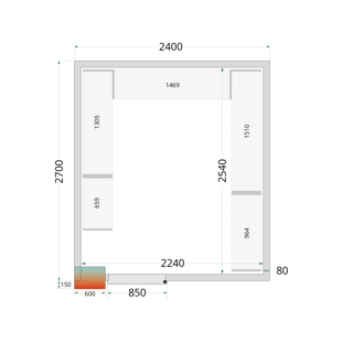 Tefcold | Koelruimte (Compleet met monoblock) CRPF2427WD - TC-51057
