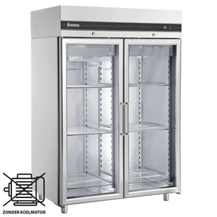 Inomak Koelkast 2/1 GN Remote dubbeldeurs glas - CES2144/GL/RU