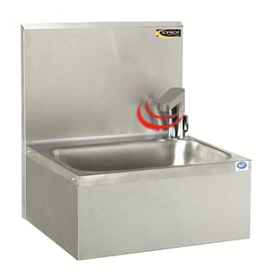Sofinor rechthoekige RVS Wasbak met kraan met sensor, NF norm LMASWENF