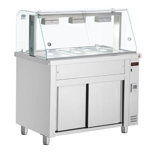 Inomak Bain marie Smartline 3x 1/1GN met vitrine - MFV711