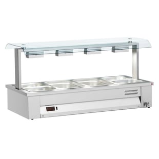 Inomak Bain marie Easyline 3x 1/1GN met glasopbouw - MSV610