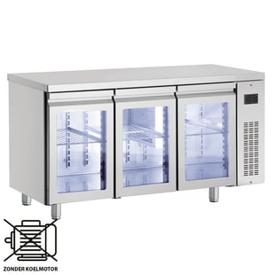 Inomak Koelwerkbank 1/1 GN Remote met 3 glasdeuren - PNR999/GL/RU