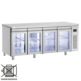 Inomak Koelwerkbank 1/1 GN Remote met 4 glasdeuren - PNR9999/GL/RU