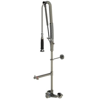Echtermann | Voorspoeldouche TOPCLEAN wandmodel 1-hendel tussenkraan op stijgpijp RVS